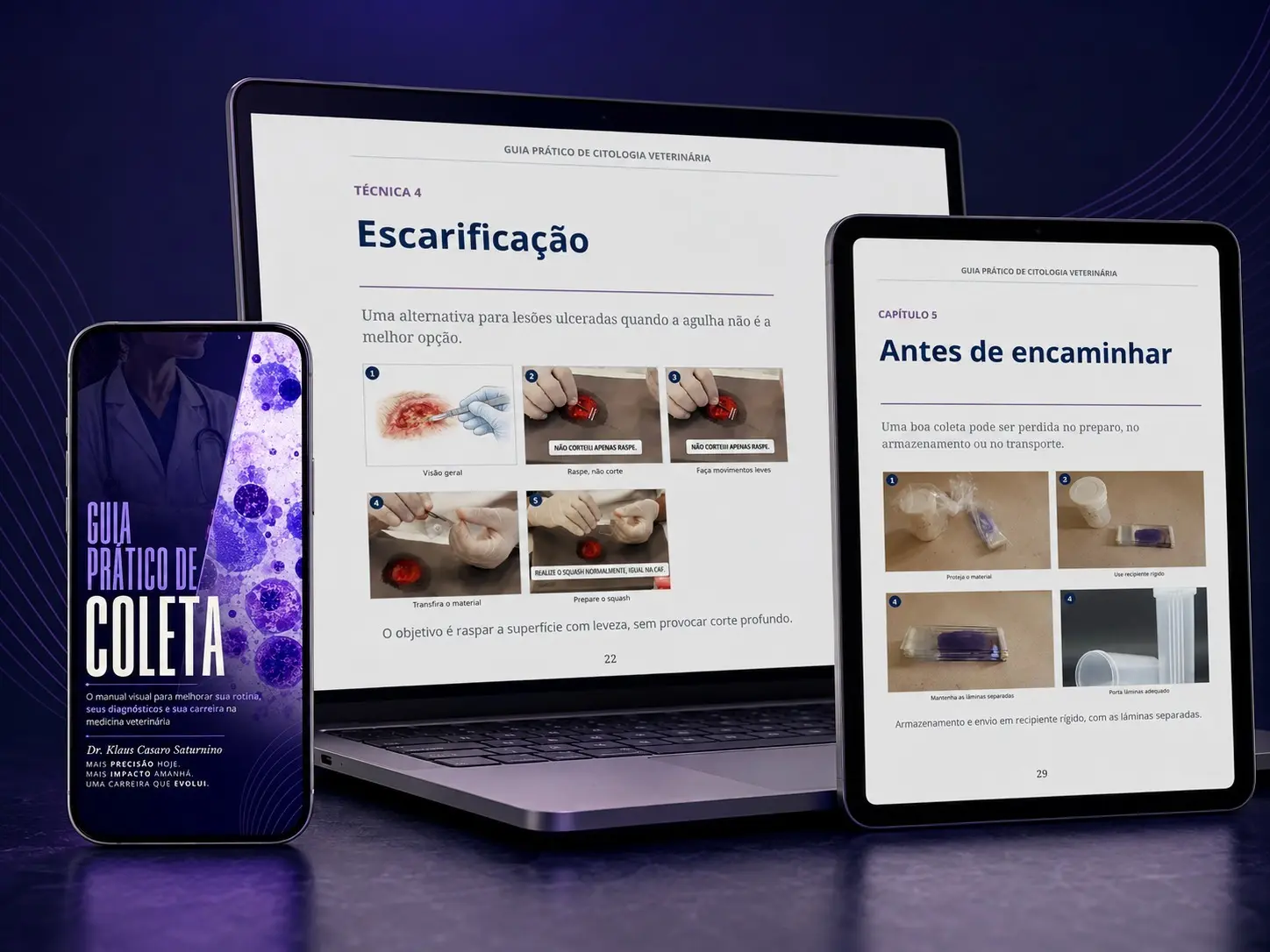 Visualização do eBook Coleta Citológica na Prática no celular/tablet